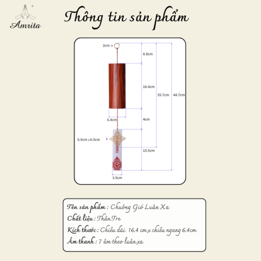 Kích thước chuông gió luân xa