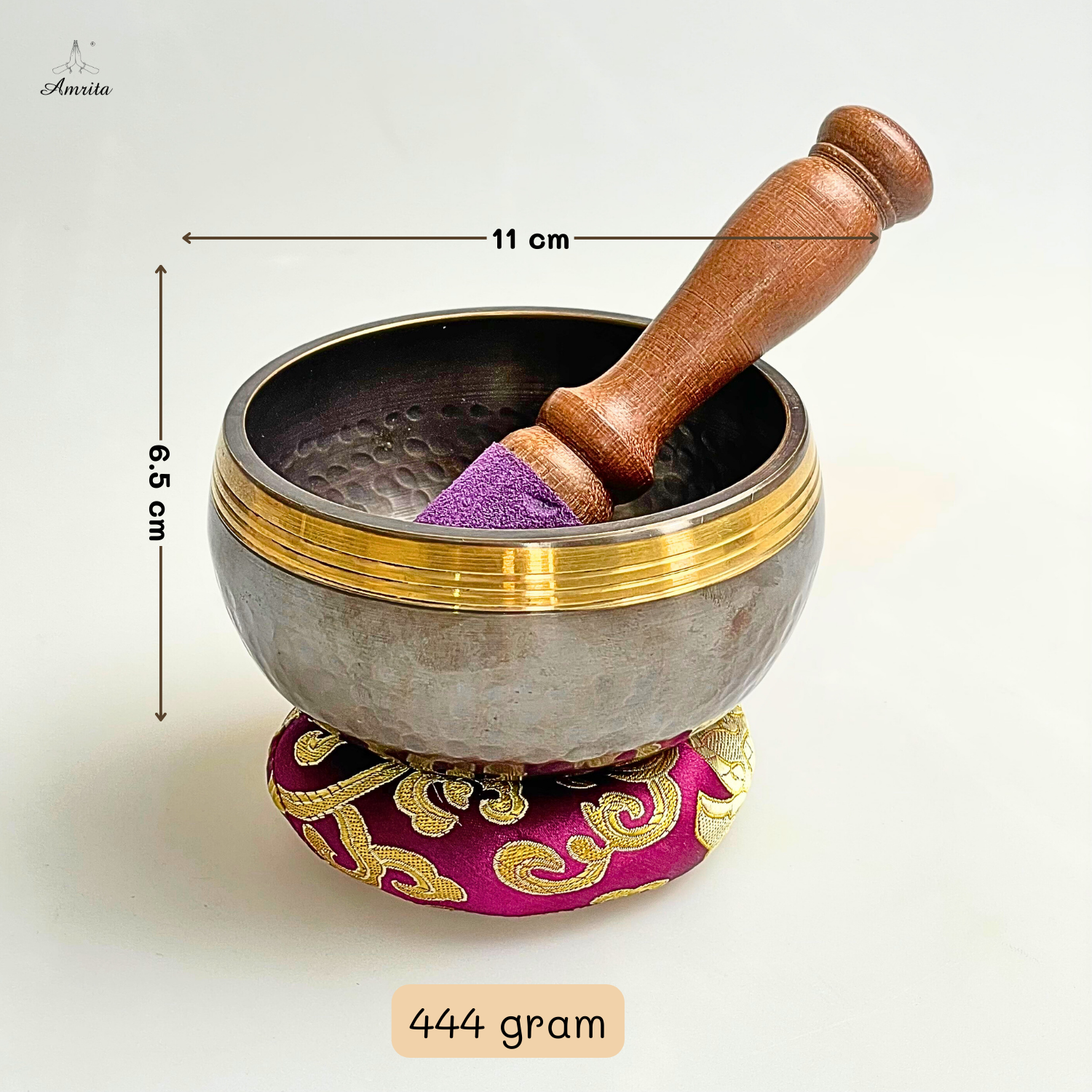 CXNP269 Chuông 11cm hoa văn mandala chùy kim cang 3