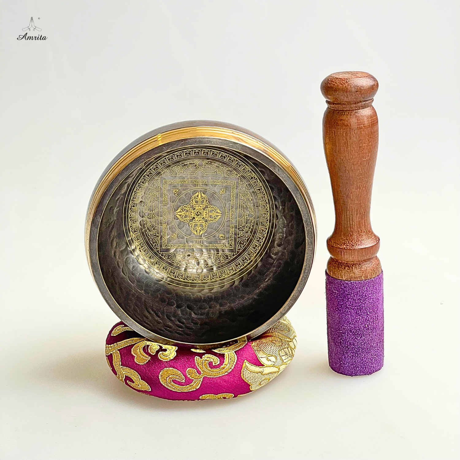 CXNP269 Chuông 11cm hoa văn mandala chùy kim cang 6