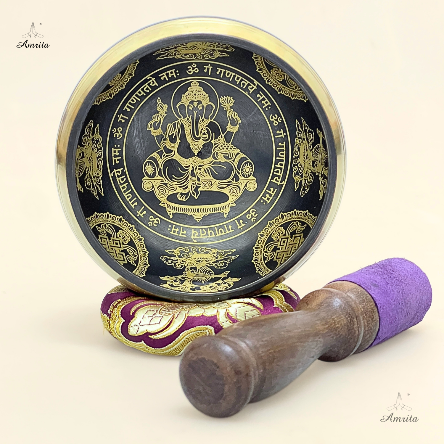 CXNP326 Chuông xoay Nepal 10.5cm hoa văn vị thần Ganesha Ảnh 7