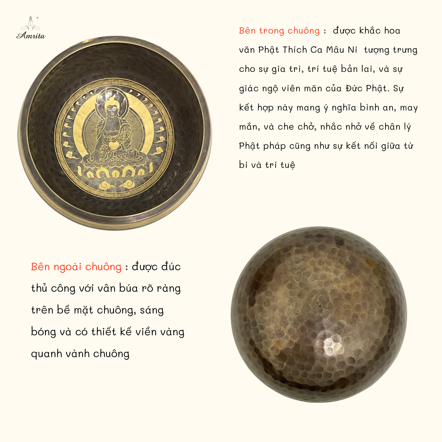 CXNP333 Chuông Xoay Nepal 11cm hoa văn Phật 4